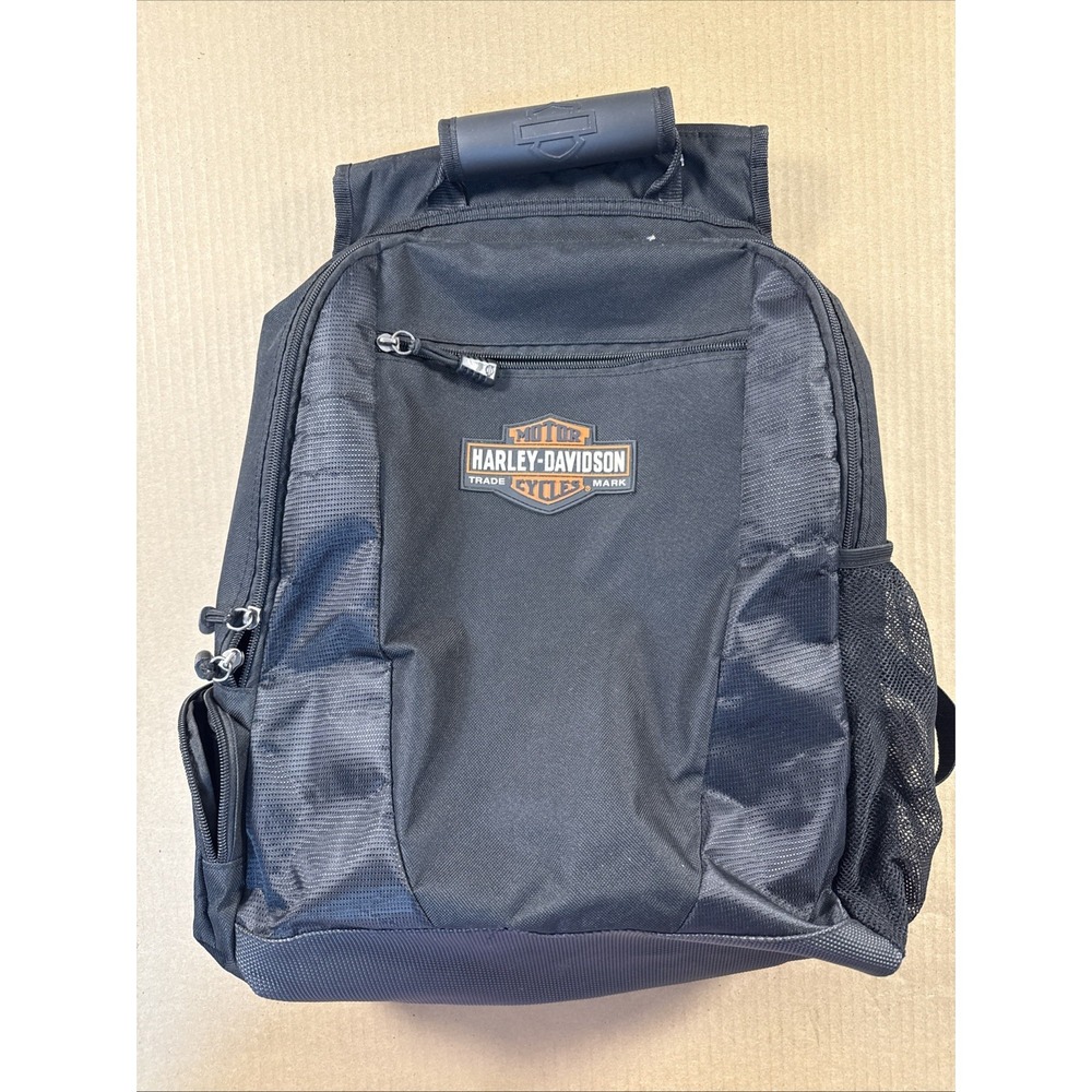 Harley Davidson Genuine Motorcycle Black Adjustable Backpack, Read: Zipper Issue